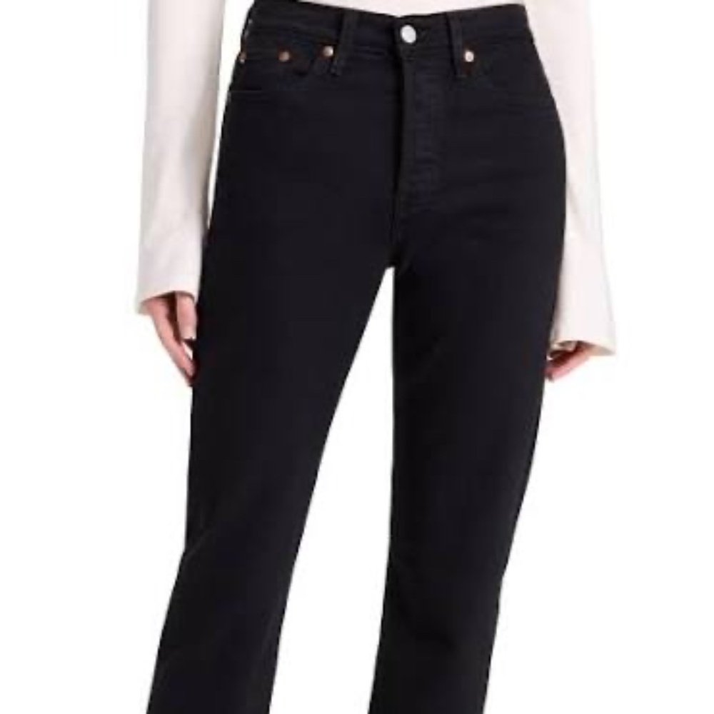 Wedgie Straight Jeans—Size 27, black